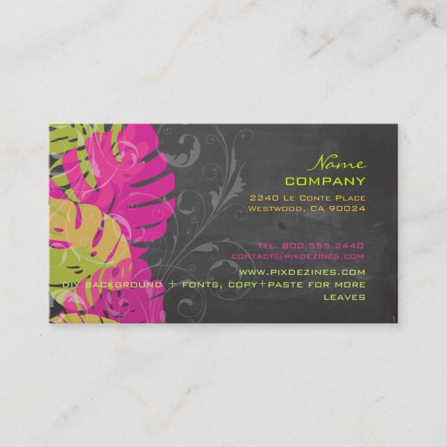 PixDezines monstera leaves/diy background colours Business Card (Front)
