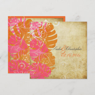 PixDezines MONSTERA/PINK/ORANGE/SWIRLS Invitation