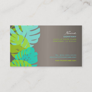 PixDezines Monstera, retro tropical foliage Business Card