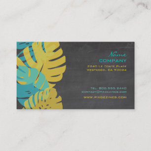 PixDezines Monstera, retro tropical foliage Business Card