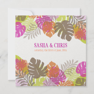 PixDezines Monstera, Tropical Foliage/diy colours Invitation