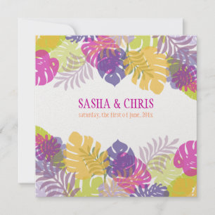 PixDezines Monstera, Tropical Foliage/diy colours Invitation