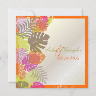 PixDezines Monstera, Tropical Foliage+Swirls Invitation