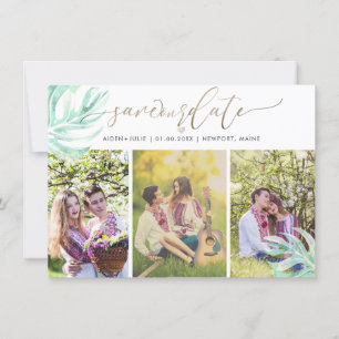 PixDezines Monstera Watercolor Save the Date