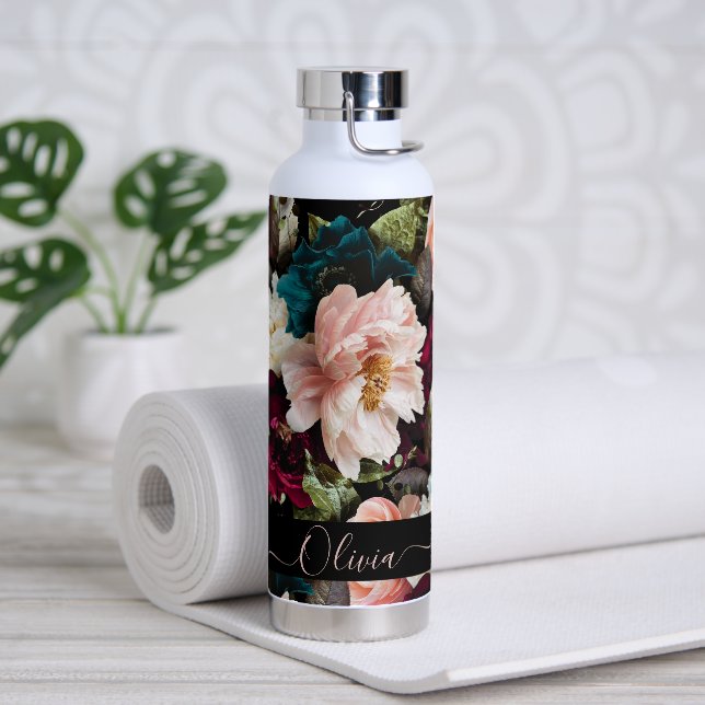 PixDezines Moody Botanical DIY Background Water Bottle (Yoga)
