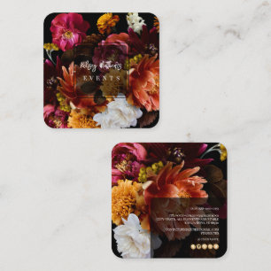 PixDezines Moody Botanical Flowers Ranunculus Square Business Card