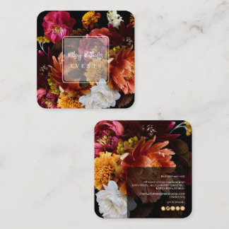 PixDezines Moody Botanical Flowers Ranunculus Square Business Card