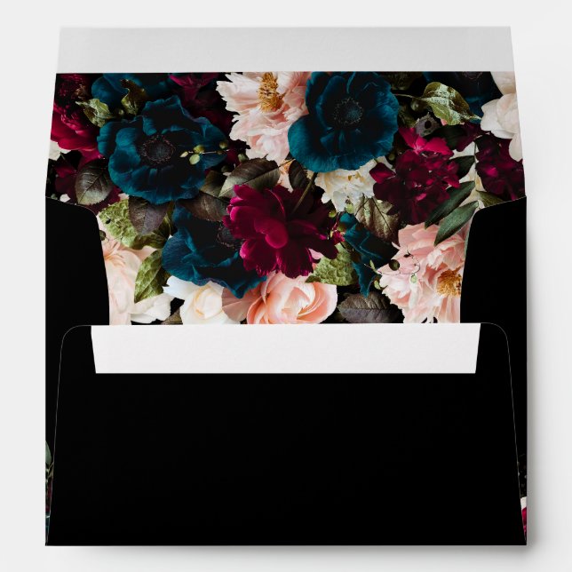PixDezines Moody Floral Return Address DIY Bckgrnd Envelope (Back (Bottom))