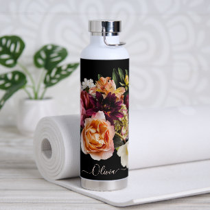 PixDezines Moody Flower Bouquet DIY Background Water Bottle