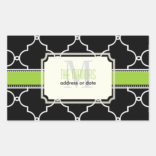 PixDezines moroccan trellis/DIY colours Rectangular Sticker (Front)