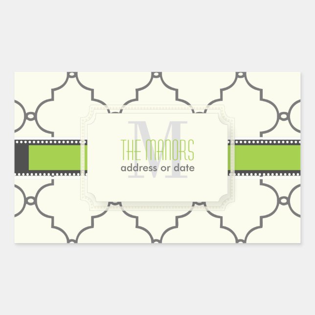 PixDezines moroccan trellis/DIY colours Rectangular Sticker (Front)
