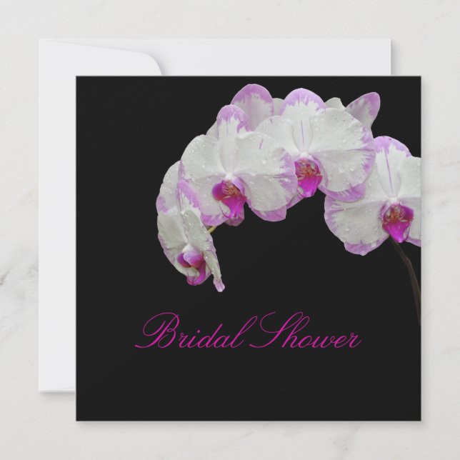 PixDezines moth orchids/fuschia Invitation (Front)