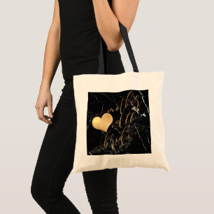 PixDezines Mother of Bride/Faux Gold Calligraphy Tote Bag