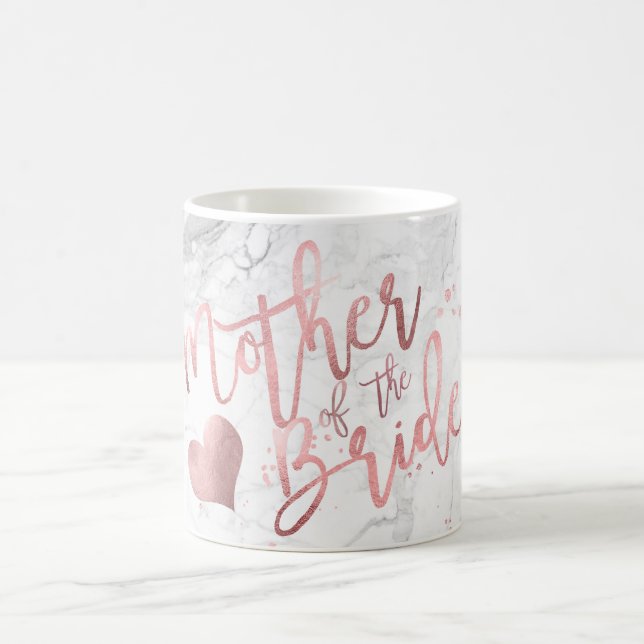 PixDezines Mother of Bride/Faux Rose Gold/Marble Coffee Mug (Center)