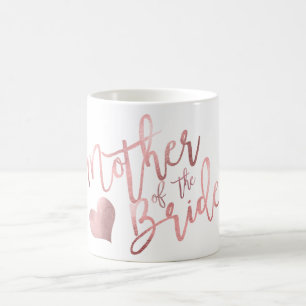PixDezines Mother of Bride/Faux Rose Gold Script Coffee Mug