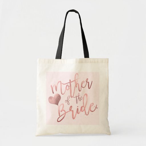 PixDezines Mother of Bride/Faux Rose Gold Script Tote Bag