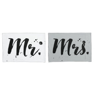PixDezines mr/mrs/b+w/DIY background colours Pillowcase
