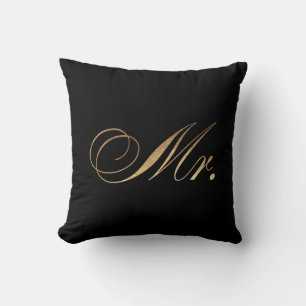 PixDezines Mr. pillow/faux gold foil Cushion