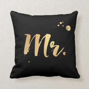 PixDezines Mr. pillow/faux gold foil/DIY backgrnd Cushion
