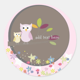 PixDezines Mummy+baby for a baby shower Classic Round Sticker
