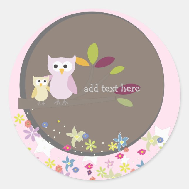 PixDezines Mummy+baby for a baby shower Classic Round Sticker (Front)
