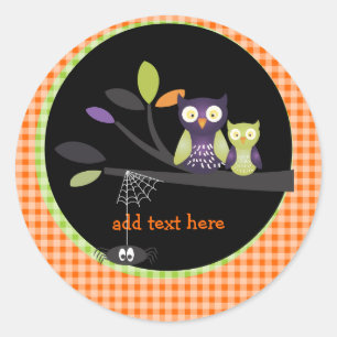 PixDezines Mummy+baby owl, halloween Classic Round Sticker