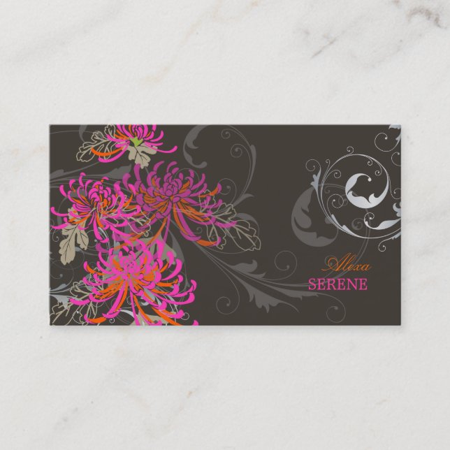 PixDezines mums+swirls/diy colours Business Card (Front)