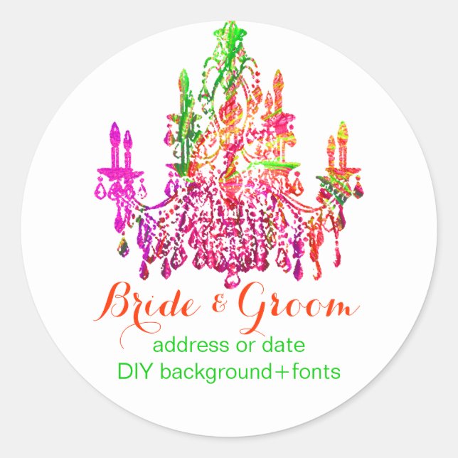 PixDezines murano glass chandelier Classic Round Sticker (Front)