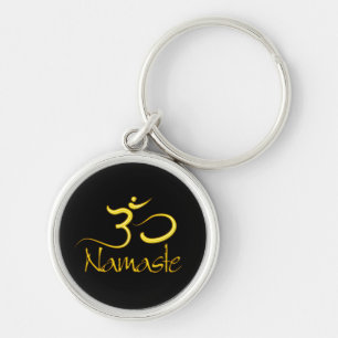 PixDezines namaste+om/diy background colour! Key Ring
