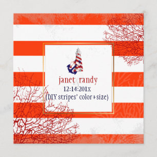 PixDezines nautical anchors+lifesavers+lighthouse Invitation