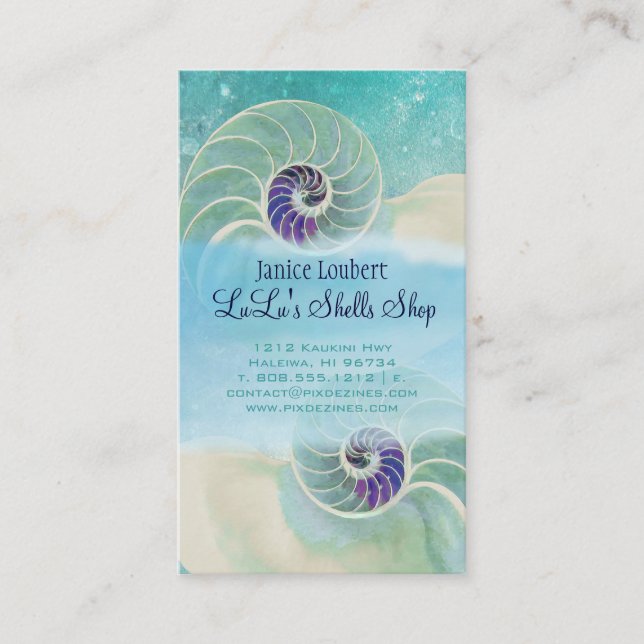 PixDezines nautilus Business Card (Front)