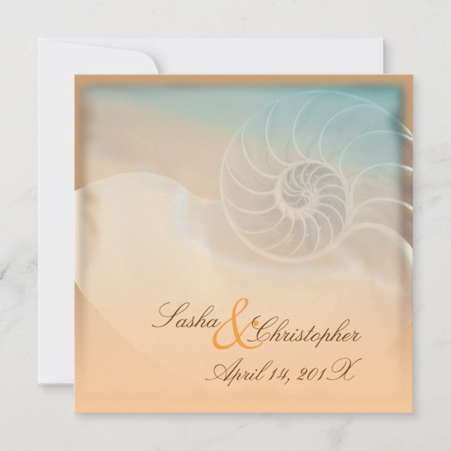 PixDezines nautilus, diy invitations (Front)