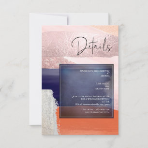 PixDezines Navy+Rose Gold Modern Art Details Cards