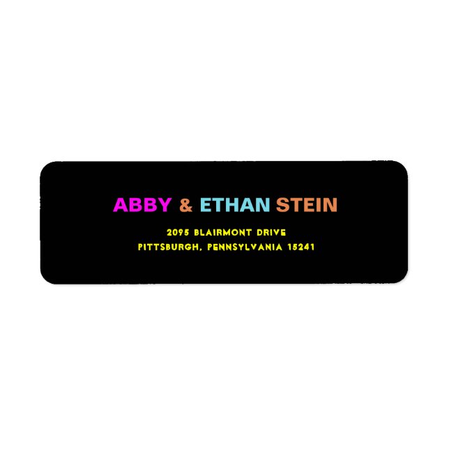 PixDezines Neon Colours B'nai Mitzvah Label (Front)