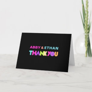 PixDezines Neon Lights B'nai Mitzvah Thank You Car Card