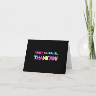 PixDezines Neon Lights B'nai Mitzvah Thank You Car Card