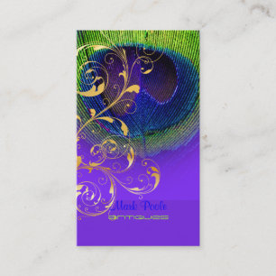 PixDezines neon peacock eye/filigree Business Card
