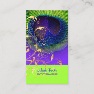 PixDezines neon peacock eye/filigree Business Card