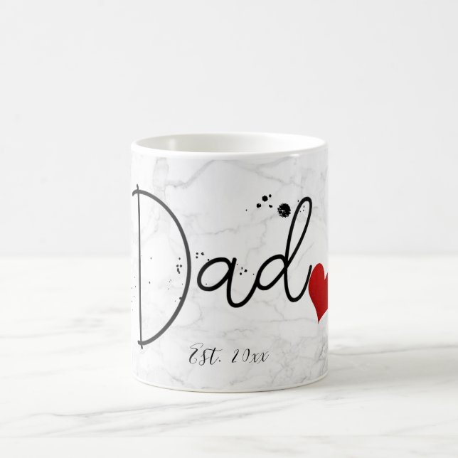 PixDezines NEW DAD Marble+Modern Script Coffee Mug (Center)