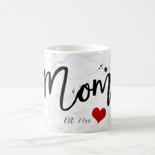 PixDezines NEW MOM Marble+Modern Script Coffee Mug