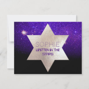 PixDezines Night Sky/Purple/Mitzvah Celebration Invitation