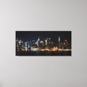 PixDezines NYC Skyline/Manhattan/Night Lights Canvas Print