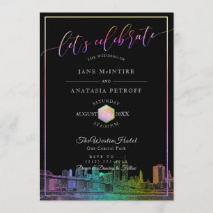 PixDezines NYC Skyline/Rainbow Colours Invitation