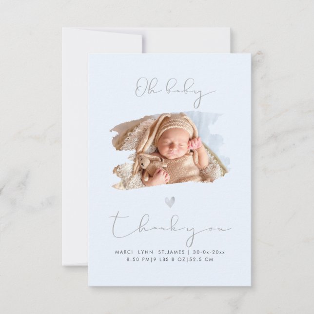 PixDezines Oh Baby Shower Thank You DIY Colour Card (Front)