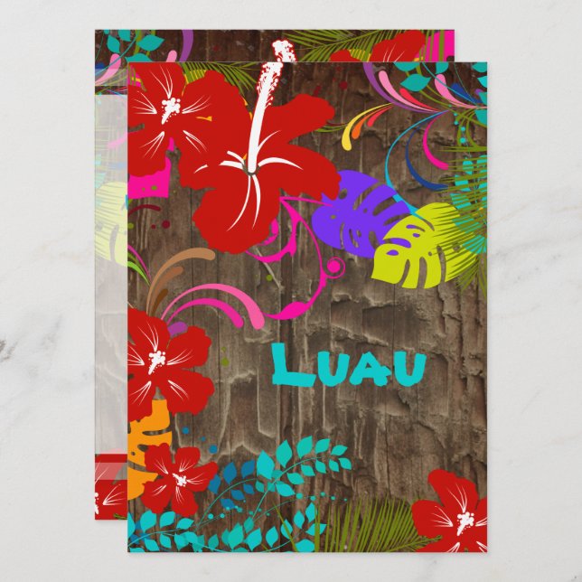 PixDezines Ohana Luau Invitation (Front/Back)