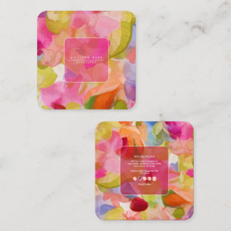 PixDezines O'kika Watercolor Flowers, Orchids Square Business Card