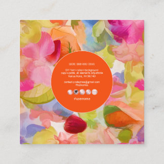 PixDezines O'kika Watercolor Flowers, Orchids Square Business Card