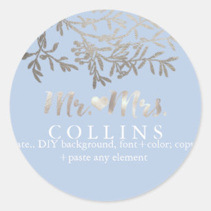 PixDezines Olives/Faux Silver Foil/DIY background Classic Round Sticker