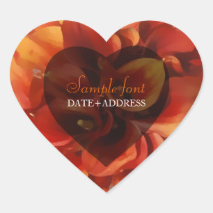 PixDezines orange calla/diy background colour Heart Sticker