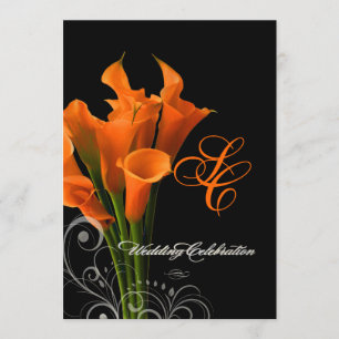 PixDezines orange calla lily/DIY background colour Invitation